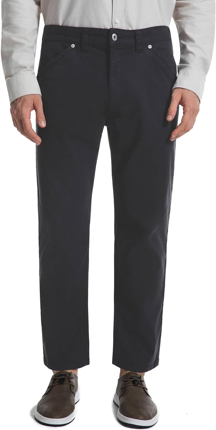 Skinny Khaki Pants for Men Short Inseam 26 27" Cropped Ankle Length Slim Fit Stretch Casual Chinos Vintage Washed