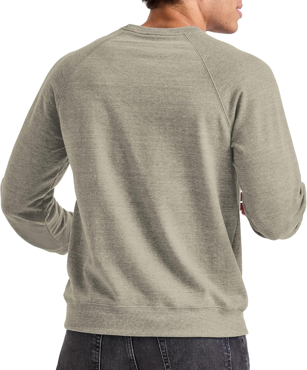 Men's French Terry Sweatshirt, Tri-Blend Crewneck Sweatshirt for Men