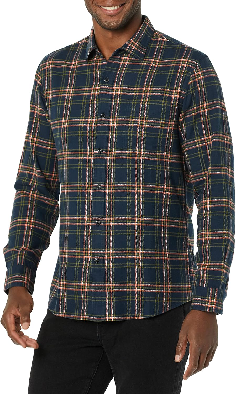 Men's Flannel Shirts Long Sleeve, Slim-Fit Button Down Plaid
